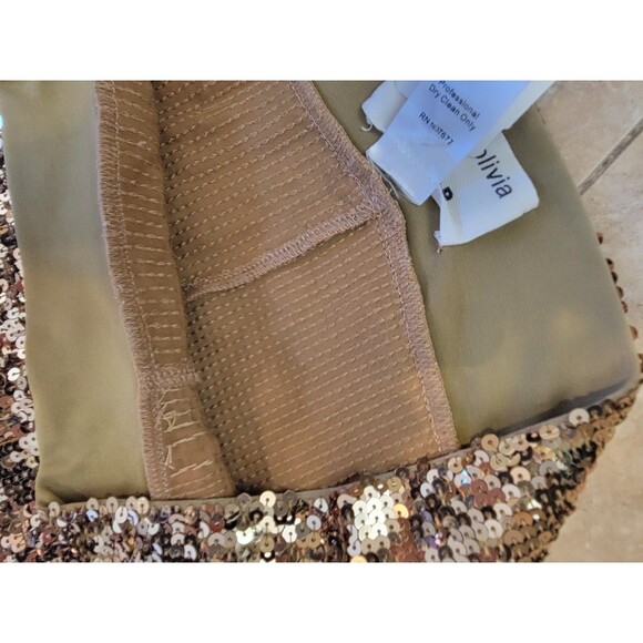 ALICE + OLIVIA SCOOP Gold Sequin Pull-On Leggings Pants Mid Rise Sz M New - Picture 5 of 8